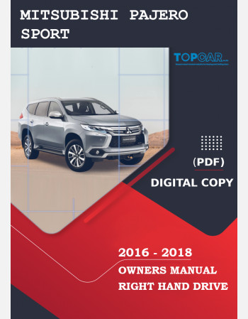 2016 - 2018 mitsubishi pajero owners manual rhd and lhd